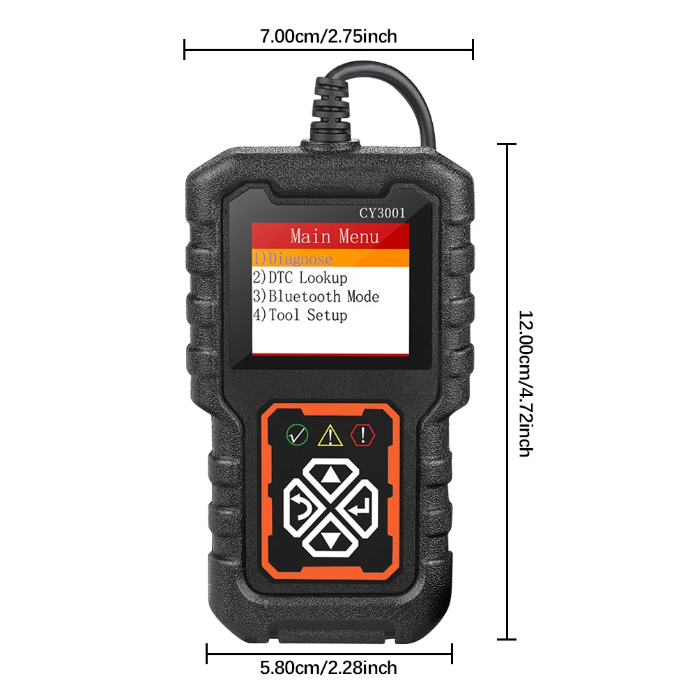 EOBD OBD 2 escáner de batería de motor, Sensor de error, pantalla Digital clara, CY3001, herramientas de diagnóstico de coche, lector de código OBD2