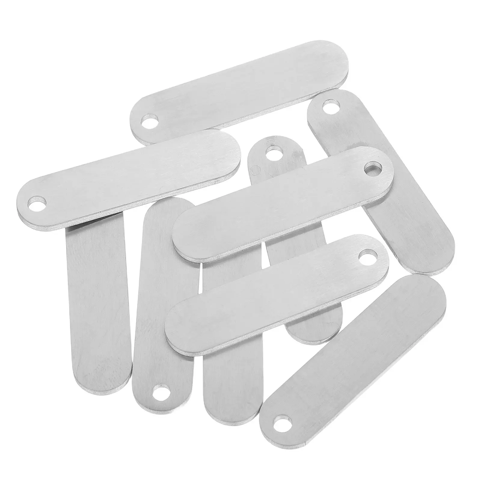 10Pcs Stainless Steel Blank Keychain Tags Engravable Metal Tags for Stamping DIY Crafts Jewelry Making Personalized Id Labels