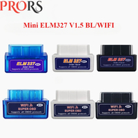 Latest Super Mini ELM327 Bluetooth/WiFi-Compatible V1.5 OBD OBD2 Code Reader Car Diagnostic Scanner Tool for Windows/Android/iOS