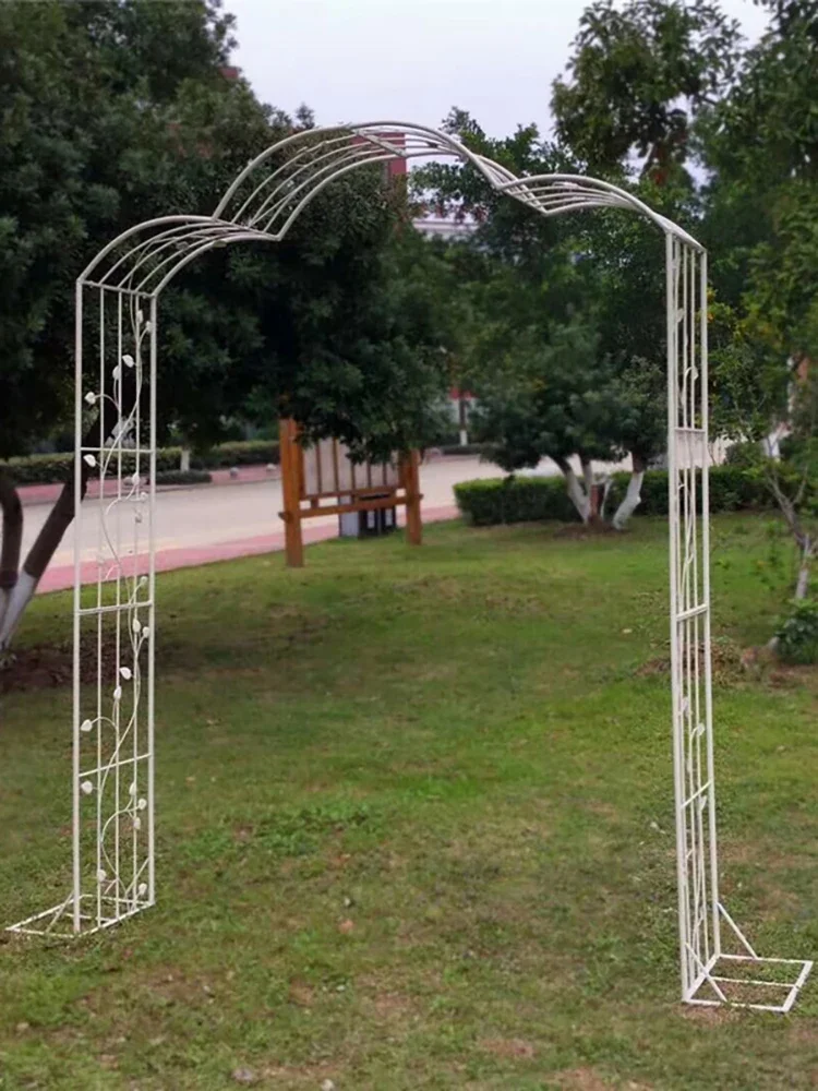 Garden wrought iron arch climbing vine shelf balcony grape rose rose traction arch climbing flower stand bracket creative