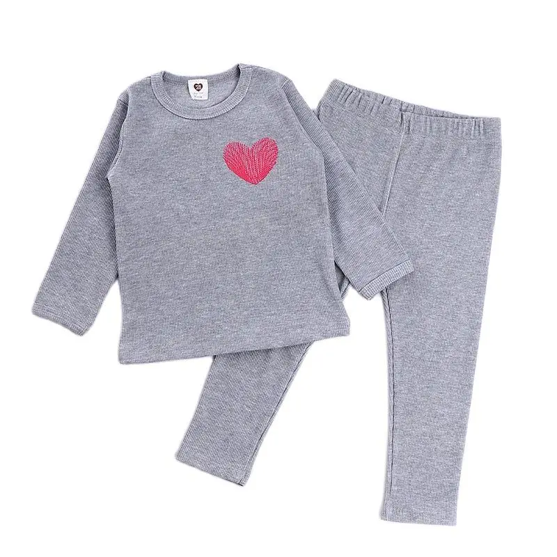 Children girls clothes boys children ribbed girl\'s fashion top and legging set with full sleeves kids soft autumn winter clothes