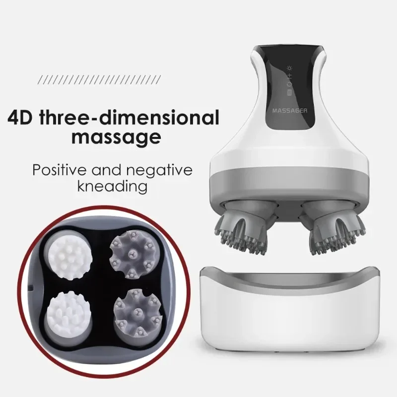 3d à prova dwaterproof água elétrica couro cabeludo cabeça massageador saúde vermelho azul terapia de luz para o crescimento do cabelo antiestresse amassar cabeça cuidados scratcher