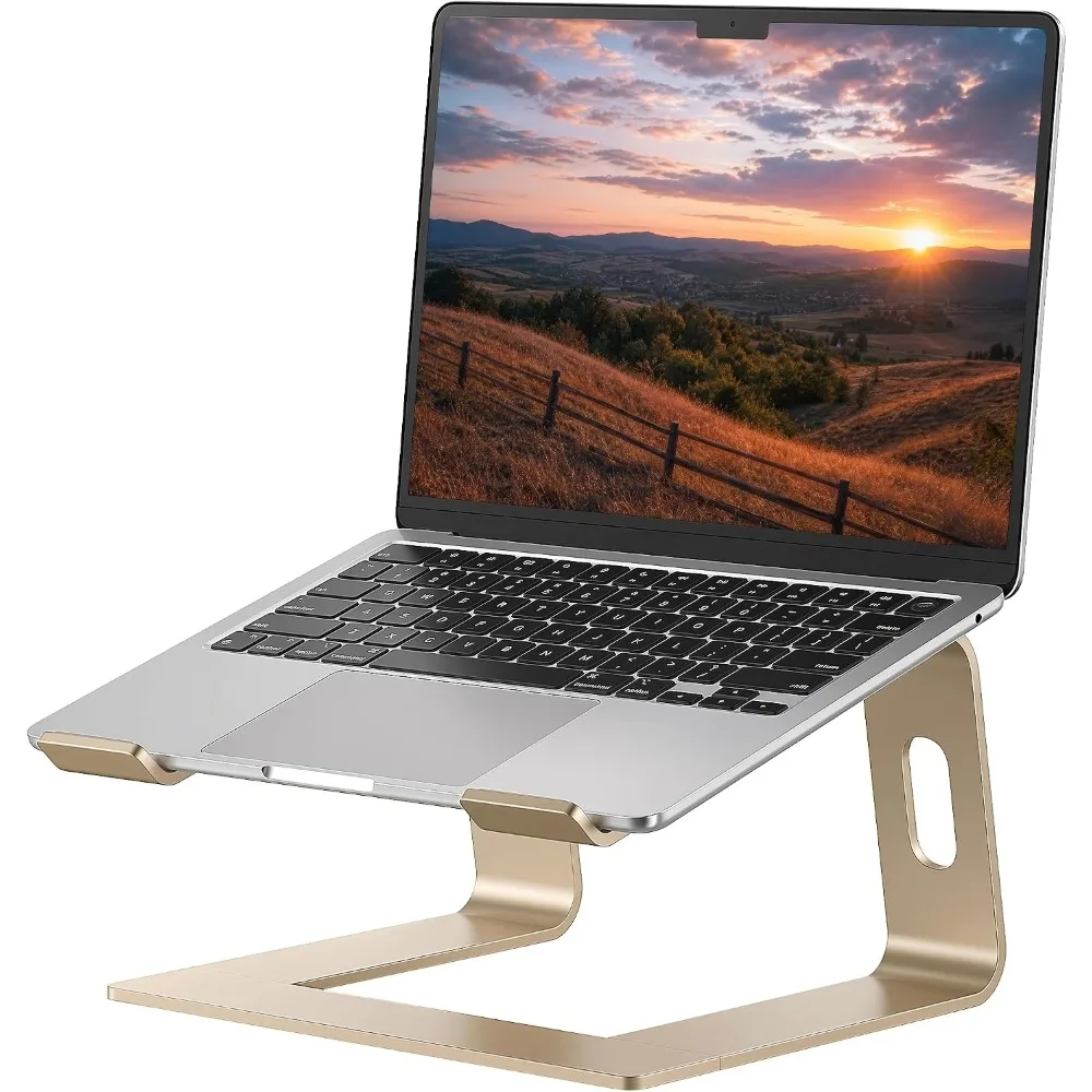 

Aluminum Laptop Stand, Ergonomic Desk Elevator for Notebooks 10-15.6 Inches