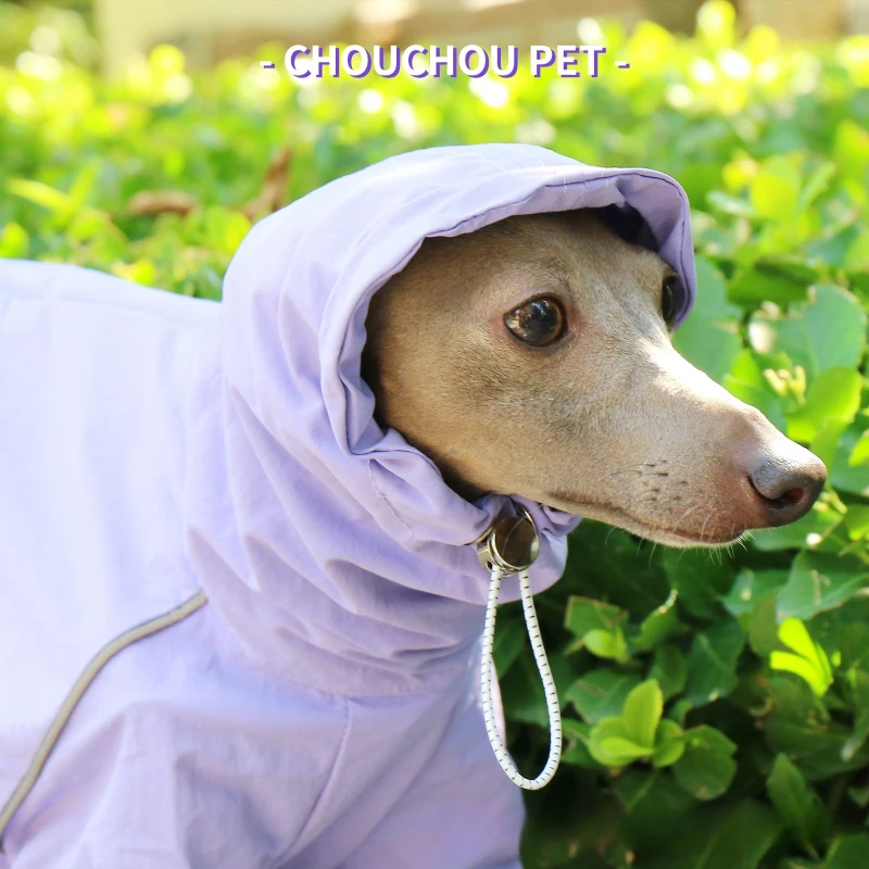 معطف واق من المطر للكلاب مقاوم للماء مع ياقة عالية قابلة للتعديل وسحاب للمشي في الهواء الطلق لكلاب بلينغتون والكلاب الصغيرة لاسا أبسو
