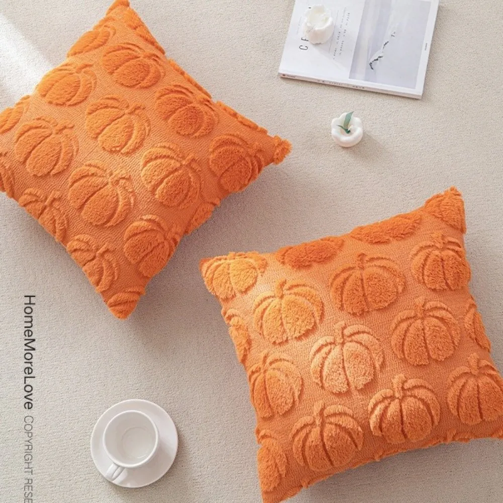 New Halloween Style Throw Pillow Cover 45x45cm Pumpkin Tufted Cushion Cover Embroidered Pillow Covers Fall Decor