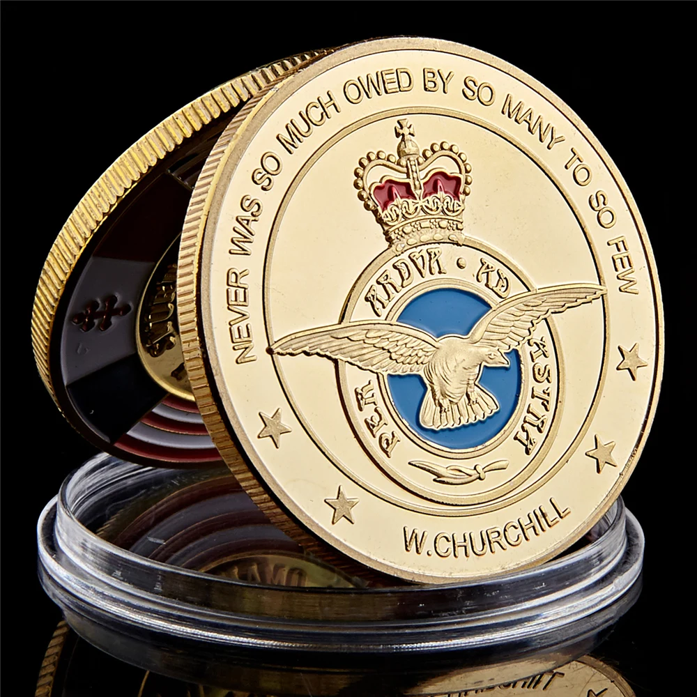 Luxembourg Royal Air Force Retired Gold Plated Coin Military Commemorative Coin Euro Fancy Challenge Coin Collectibles