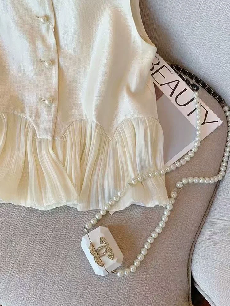 Haut de gamme Faionable Patchwork soie femmes gilet Svel été nouveauté polyvalent débardeur trajet Sle rond Ne Si...