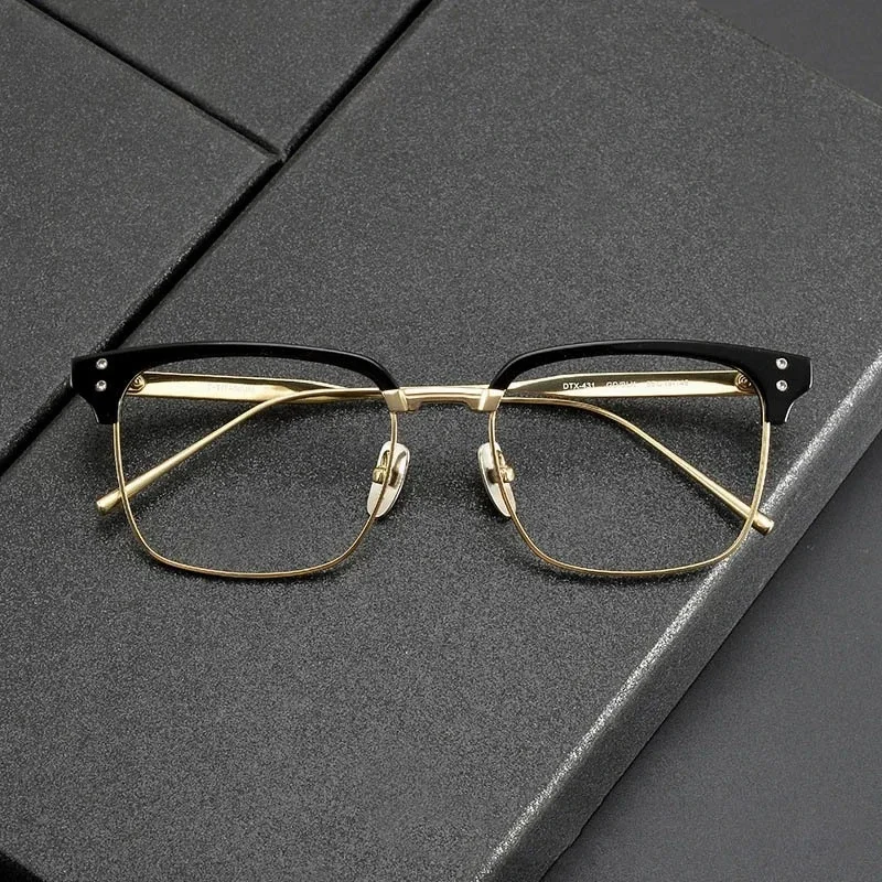 

KIZN Men's Big Eyeglasses Titanium Large High-quality Optical Frame Square Glasses Frame Prescription Myopia Eyewear