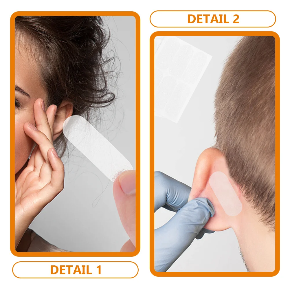 6pcs Stickers Peva Transparent Sweat Resistant 3-4 Days Long Lasting Tapes Women Correction Adhesive Ear Patches Ear