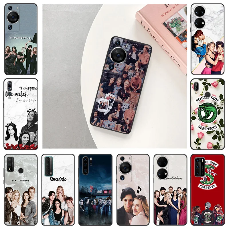 Black Soft Phone Case for Huawei P40 P30 P20 Lite P_Smart Z Riverdale Serpents Motorola G30 G31 One Fusion Edge 20 30 Pro Cover