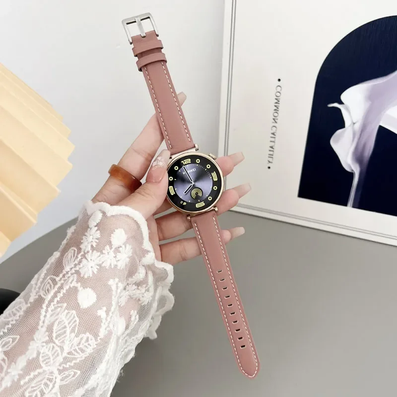 Genuine Leather Watchband 14mm 16mm 18mm 20mm 22mm Women Men Cowhide Smart Watch Strap Band Belt Accessories