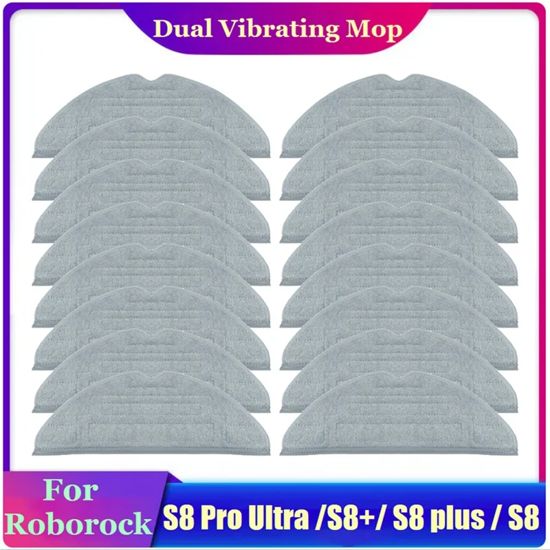 16PCS Accessories For Roborock S8 Pro Ultra / S8+/ S8 PLUS / S8 / G20 Vacuum Cleaner Replacement Washable Dual Vibrating Mop