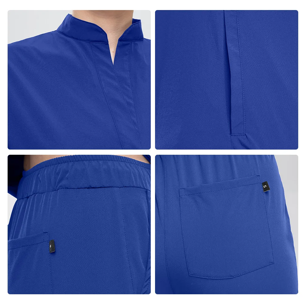 ชุดยูนิฟอร์มพยาบาลแฟชั่นใหม่ ชุดสครับสำหรับผู้หญิง ชุดทำงานสำหรับโรงพยาบาล ร้านเสริมสวย คลินิกทันตกรรม สปา