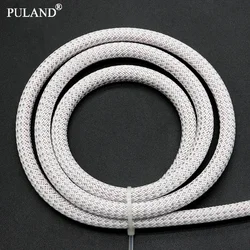 1~50m White Silver PET Braid Sleeve 2/4/6/8/10/12/16/20/25mm High Density Snake Skin Cable Wrap Sheath For Electric Cables
