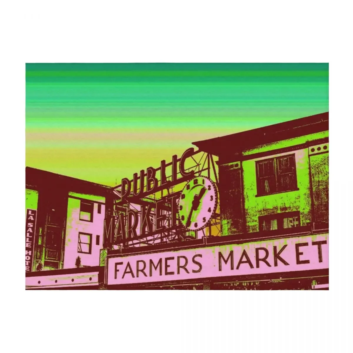 

Pikes Market Vintage Art Throw Blanket heavy to sleep Kid'S Bed covers Furrys Blankets