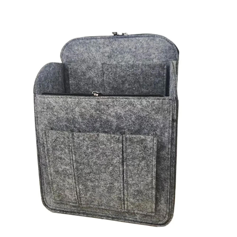 Felt Backpack Organizer Insert Multi-Pocket Multi layer Insert Cosmetic Bag Solid Color Large Capacity Storage Bag Handbag