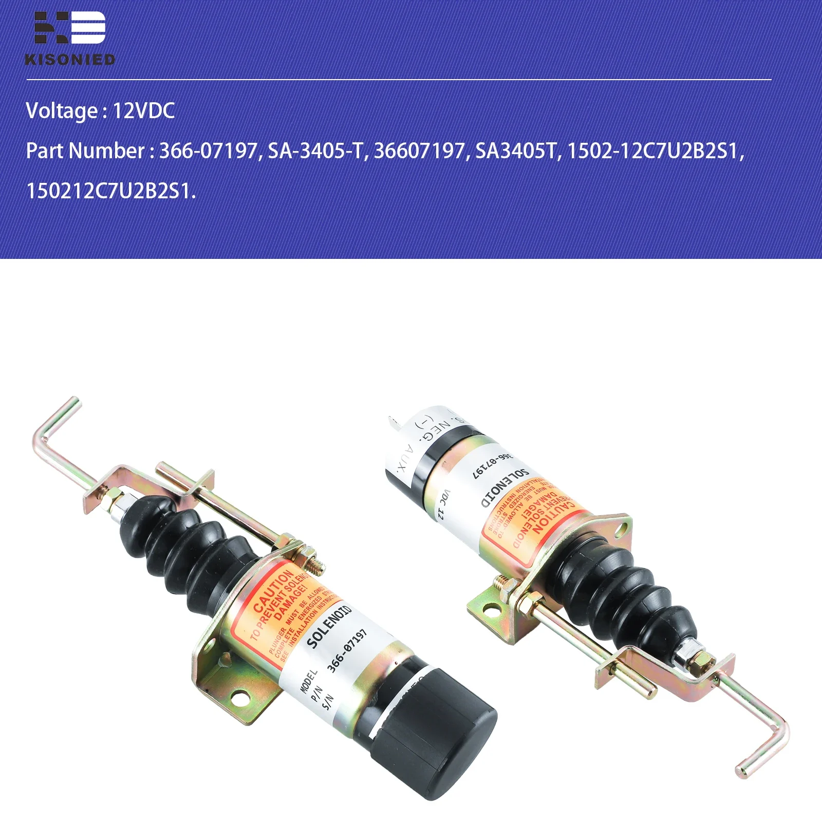 1502 Series Fuel Shut Off Solenoid 366-07197 1502-12C7U2B2S1 SA-3405T for Lister Petter Diesel Engine Stop Solenoid 12VDC