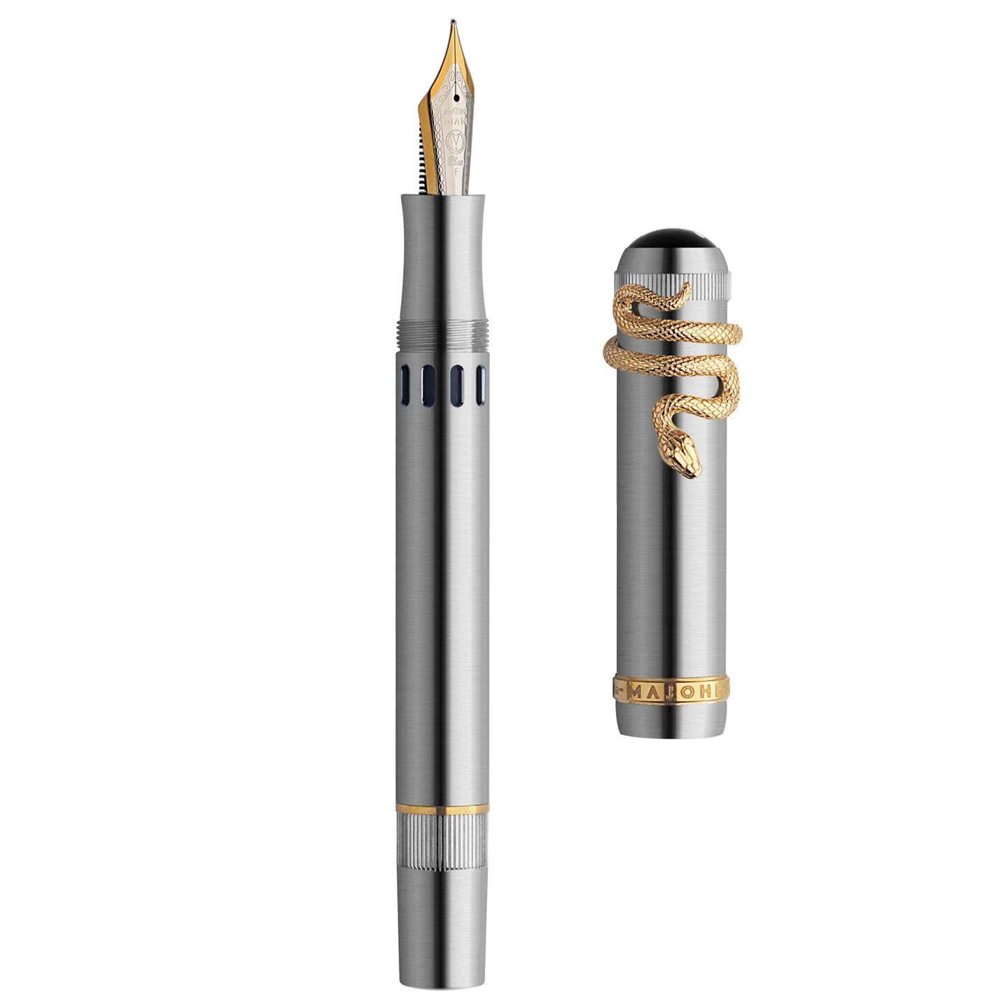 1PCS Limited Edition Majohn P137 Titanium Alloy Piston Fountain Pen Clip NO.6 Nib Snake Clip Business Student Writing Gift