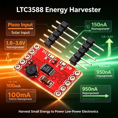 SparkFun BOB-09946 Energy Harvester LTC3588, Piezoelectric/Solar DC-DC, 2.7-20V Input