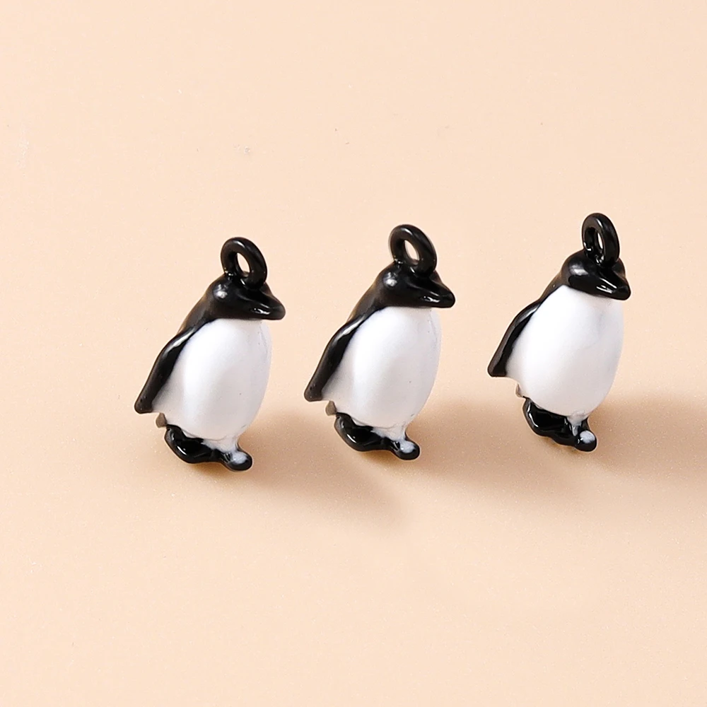 

Leslie 5pcs Cute Mini Penguin Pendants Dangle Charm Beads for DIY Brand Sterling Silver Bracelet Necklace Jewelry Making Craft