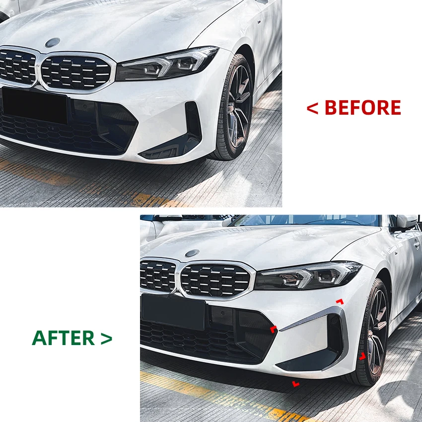 Exterior Tuning Body Kit with Front Air Knife Grille Vent Decals for BMW 3 Series G20/G21 LCI M Sport (2023+)