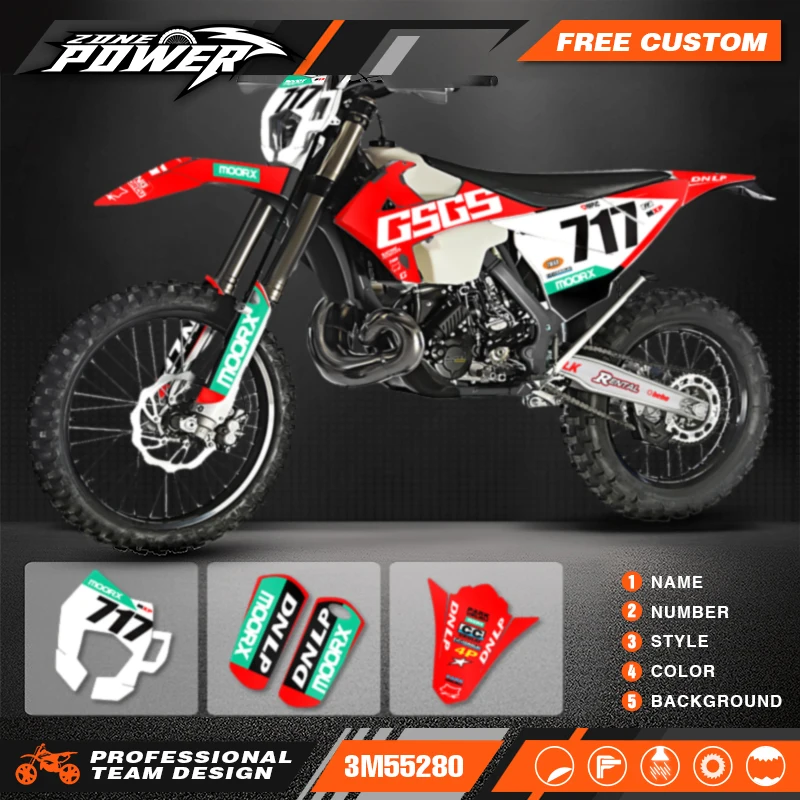 Powerzone Custom Team Graphics Background Decals Stickers Kit for Gasgas Gas Gas EC MC 2018 2019 2020 8