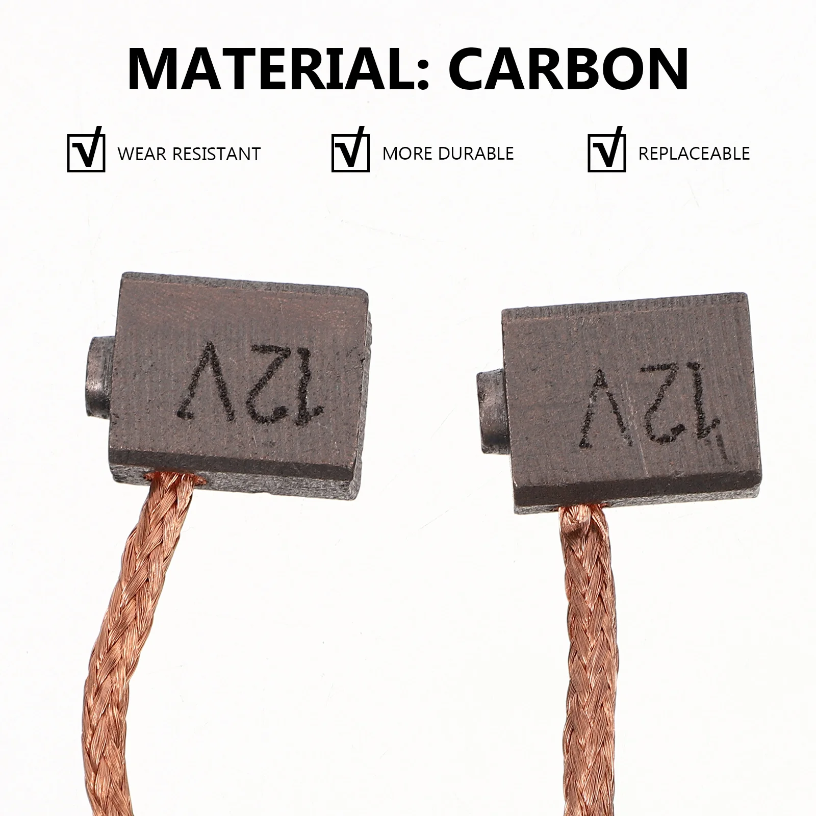 

2pcs Carbon Brush For Trolling Motor Smooth Durable Boat Propeller Repair Kit Ship Accessories Kayak Parts Tool Components