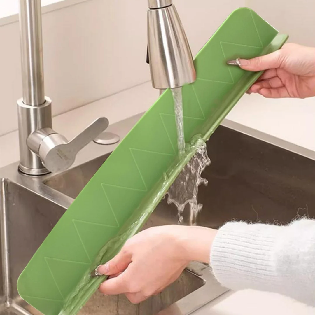 1PC Silicone Sink Splash Prevention with Suction Cup Non Slip Water Dam for Kithchen Washing Dishes Anti-splash Stopper