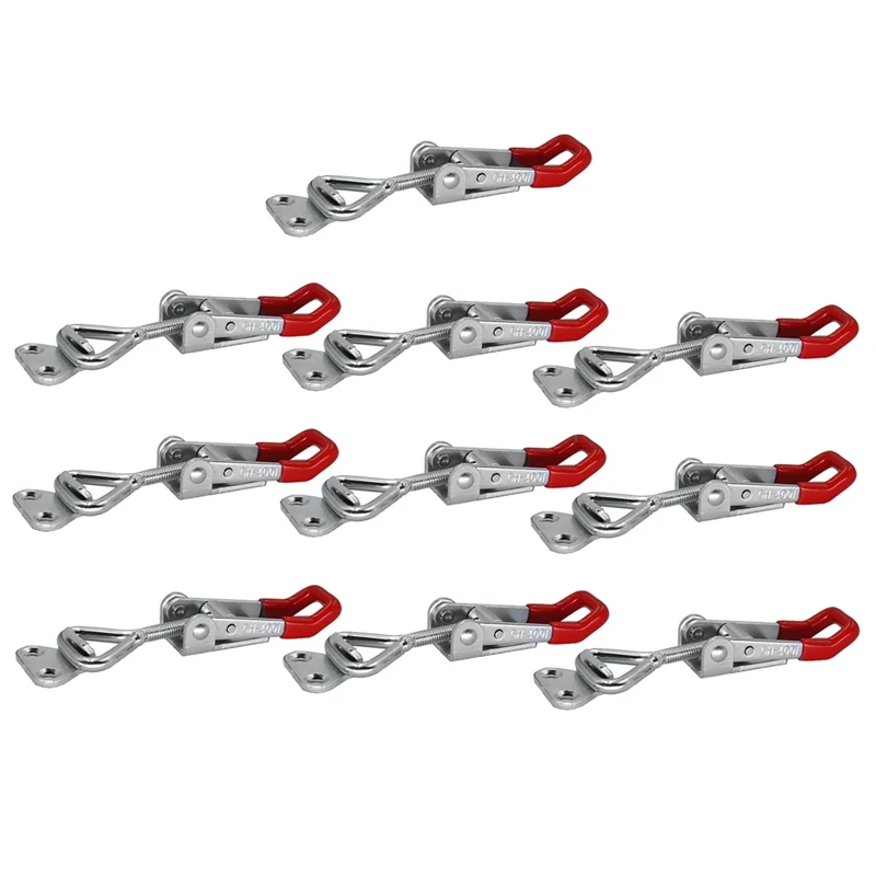 AC62-10Pcs Adjustable Toolbox Case Metal Toggle Latch Catch Clasp Quick Release Clamp Anti-Slip Push Pull Toggle Clamp Tools
