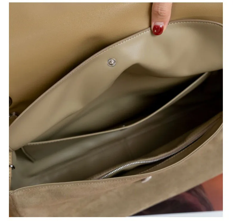 NIKI BAGS cowhide Suede fashion Crossbody Bag Large Capacity Tote Bag Autumn Winter Armpit Bag vintage High-quality hobo bag