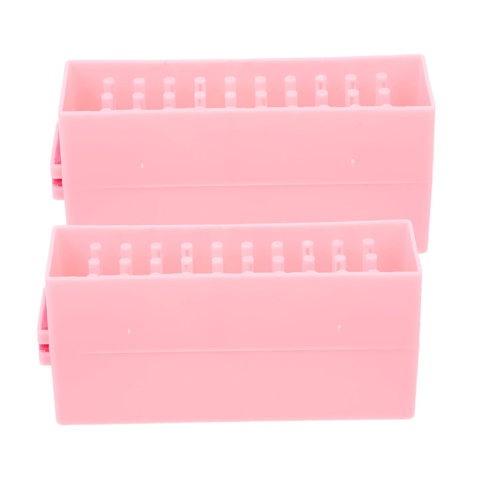 

2pcs Multi-Slot Nail Drill Bits Storage Box Organizer Case For Manicure Grinding Heads Nail Art Tool Practical Display Container