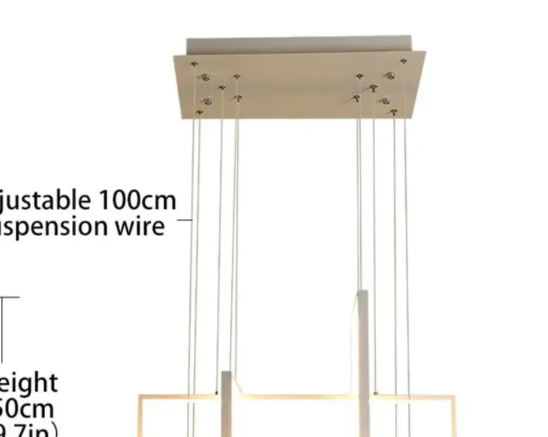 

Modern LED Chandelier For Kitchen Dining Room Living Room Bedroom Rectangle Pendant Lamp Remote Control Ceiling Hanging Light