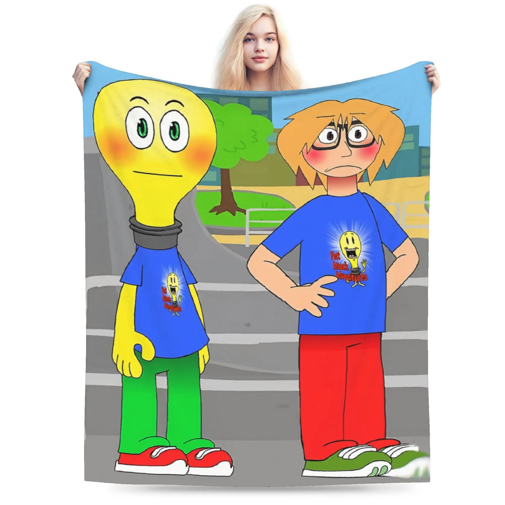 Comfort F-Fact A-Attack Adventures Blanket Merch Home Decorative  Throws And Blankets Super Warm Flannel for Outdoor