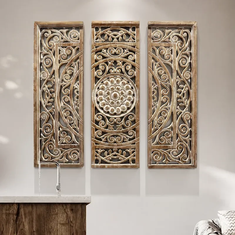 American Light Luxury Decorative Wall Mirror For Living Room Dining Entrance Background Decoration Mirror Pendant