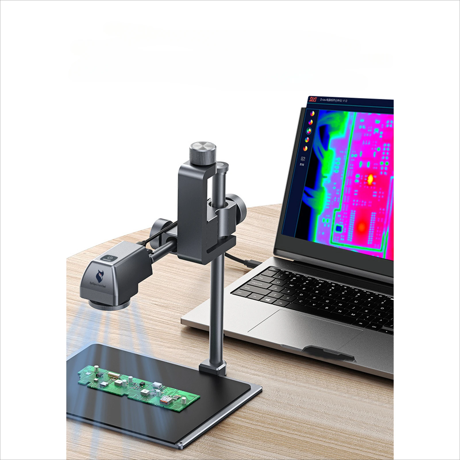 Analyseur thermique PCBA, Circuit imprimé 260x200, caméra d'imagerie thermique infrarouge avec support métallique réglable