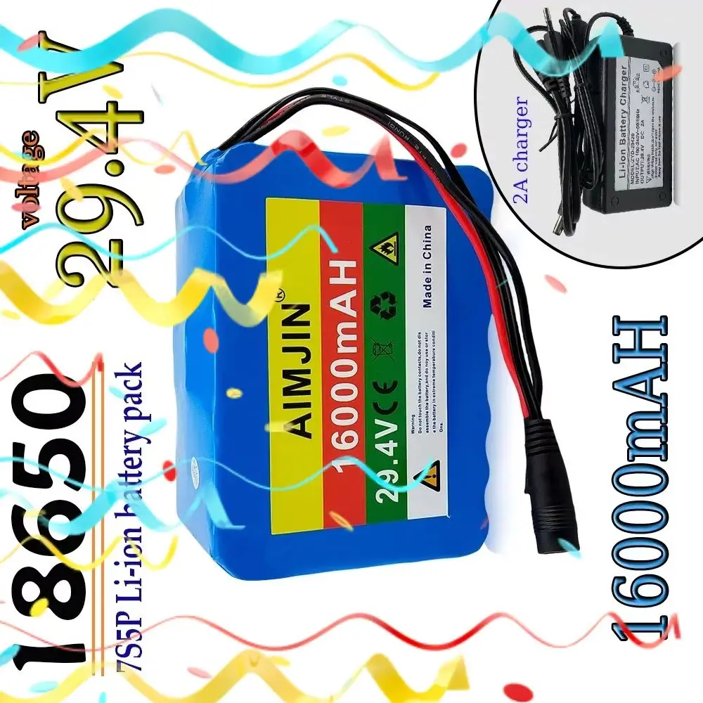 

7S5P lithium-ion battery 18650 for scooters and electric wheelchairs, 29.4V, 160000mAh, BMS, with 2A charger