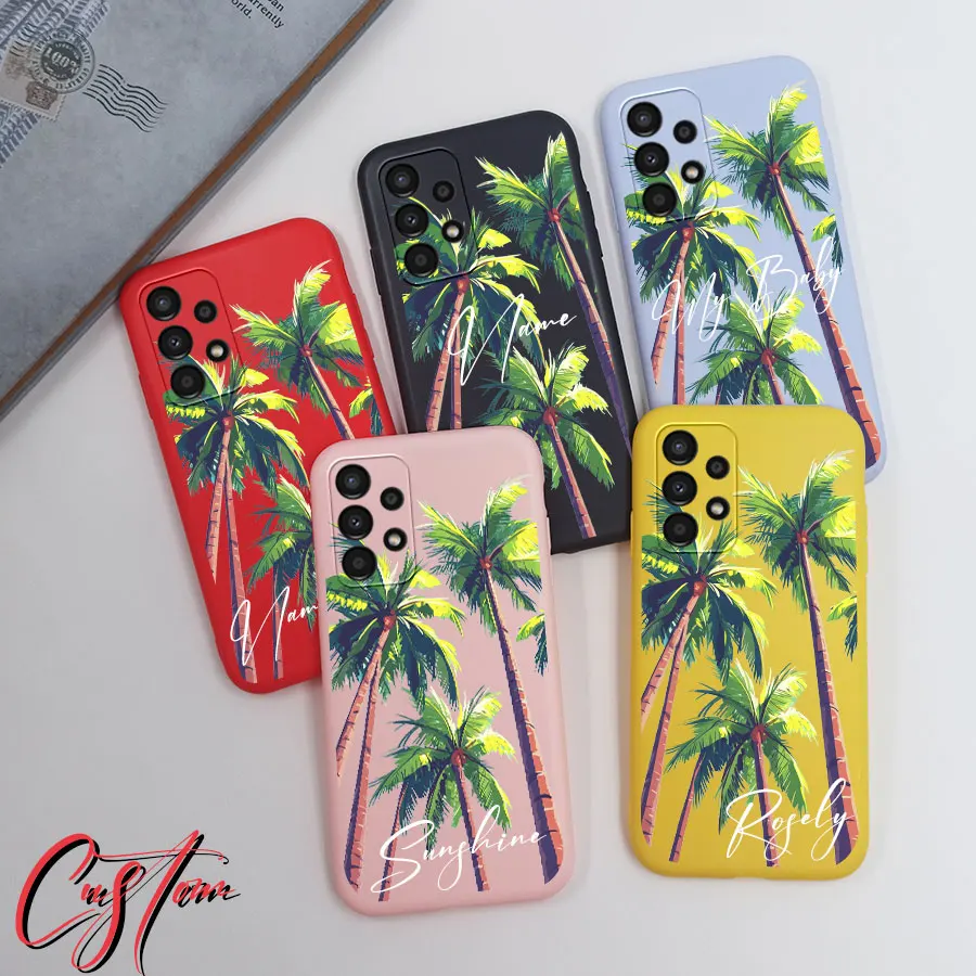 

Palm Custom Name Personalized Case For Samsung Galaxy A13 A14 4G 5G A12 A11 A51 A32 A52 A72 A22 A34 A33 A53 A54 Cover Silicone
