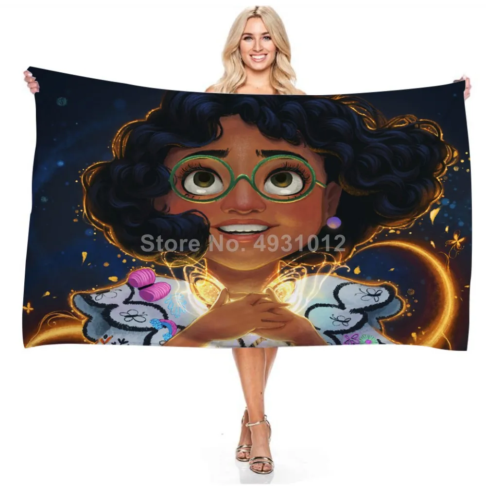 2024 Disney Lucky Princess Encanto Mirabel Girl Baby Bath Towel Children Kids Girls Swimming Beach Towel Gift 75X150cm