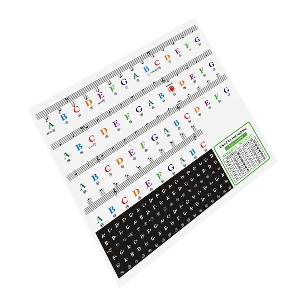 

Electronic Piano Stickers Notes Silicon Music Sheet Musical Keyboard Practice Accessories Label Applique