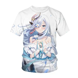 New Genshin Impact T-Shirts ShenHe Sexy Girls Anime Game 3D Print Streetwear Men Women Oversized T Shirt Tees Tops Kids Clothing