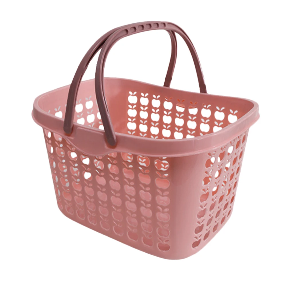 

Ergonomic Handle Plastic Basket Food Storage Organizer Fruit Vegetable Home Kitchen Decorative Plastic Shopping Basket