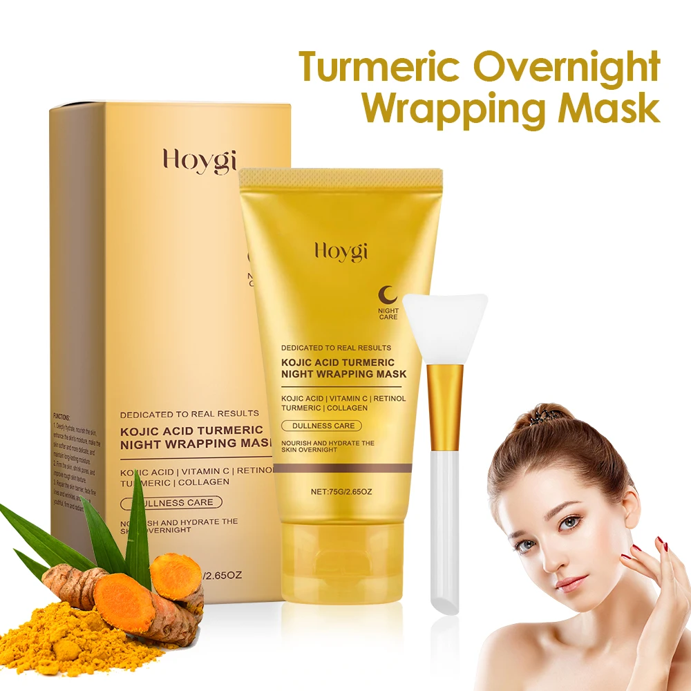 

Kojic Acid Turmeric Overnight Wrapping Peel Off Mask Reduce Dullness Brightening Skin Hydrolyzed Collagen Face Mask Skincare
