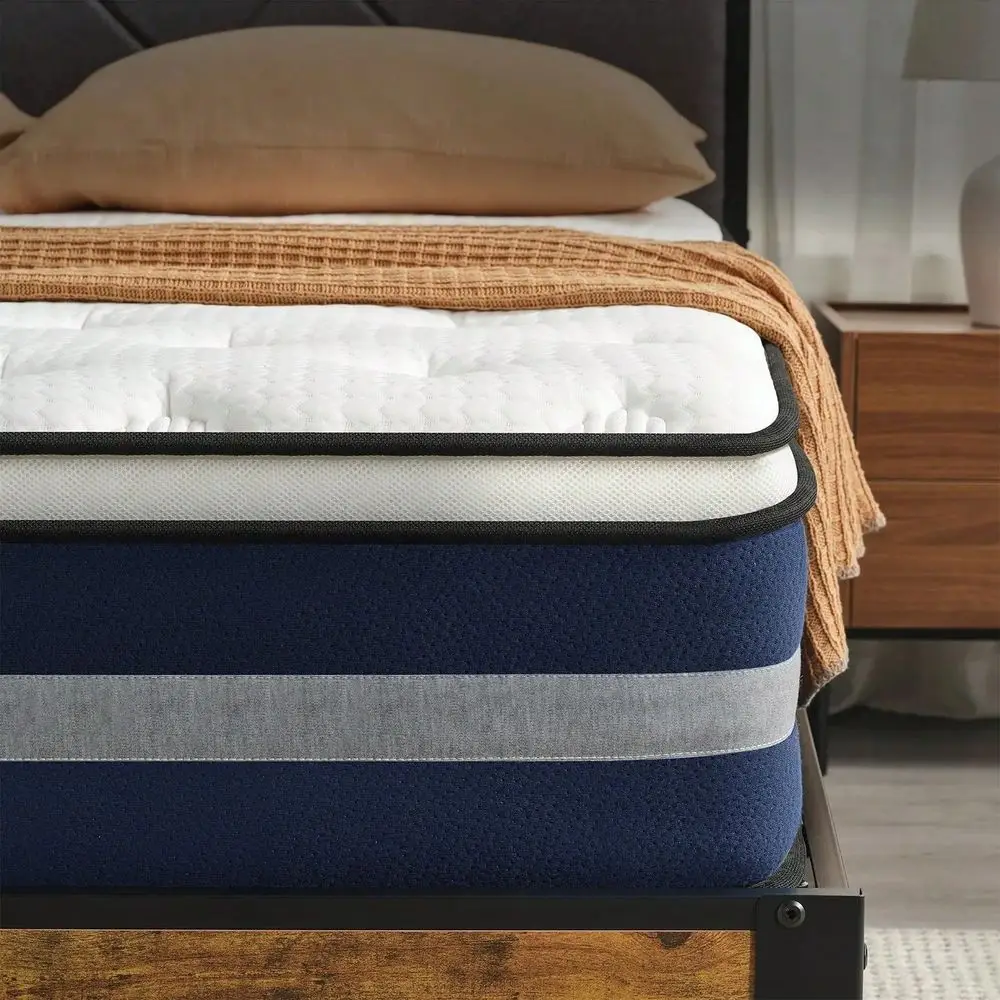 10 12 Inch Hybrid Mattress, Durable Pocket Spring Gel Foam Bed In A Box, Easy Setup Pressure Relief Mattress, Twin Full Size Su view 5