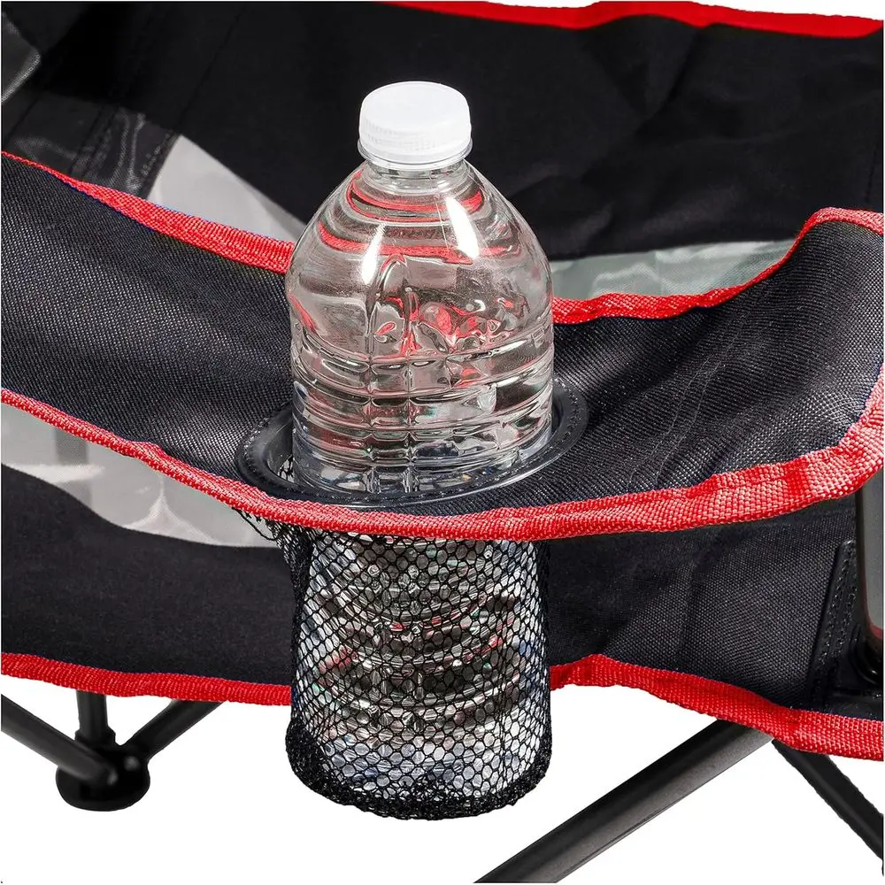 Collapsible Canopy Chair for Outdoor Adventures, Grey and Red