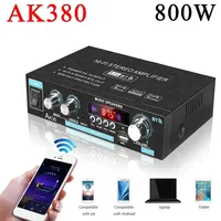 AK-380 800W Home Car Power Amplifier 2 Channel Bluetooth 5.0 Audio Digital Amplifier FM USB Remote Control HIFI Stereo Subwoofer