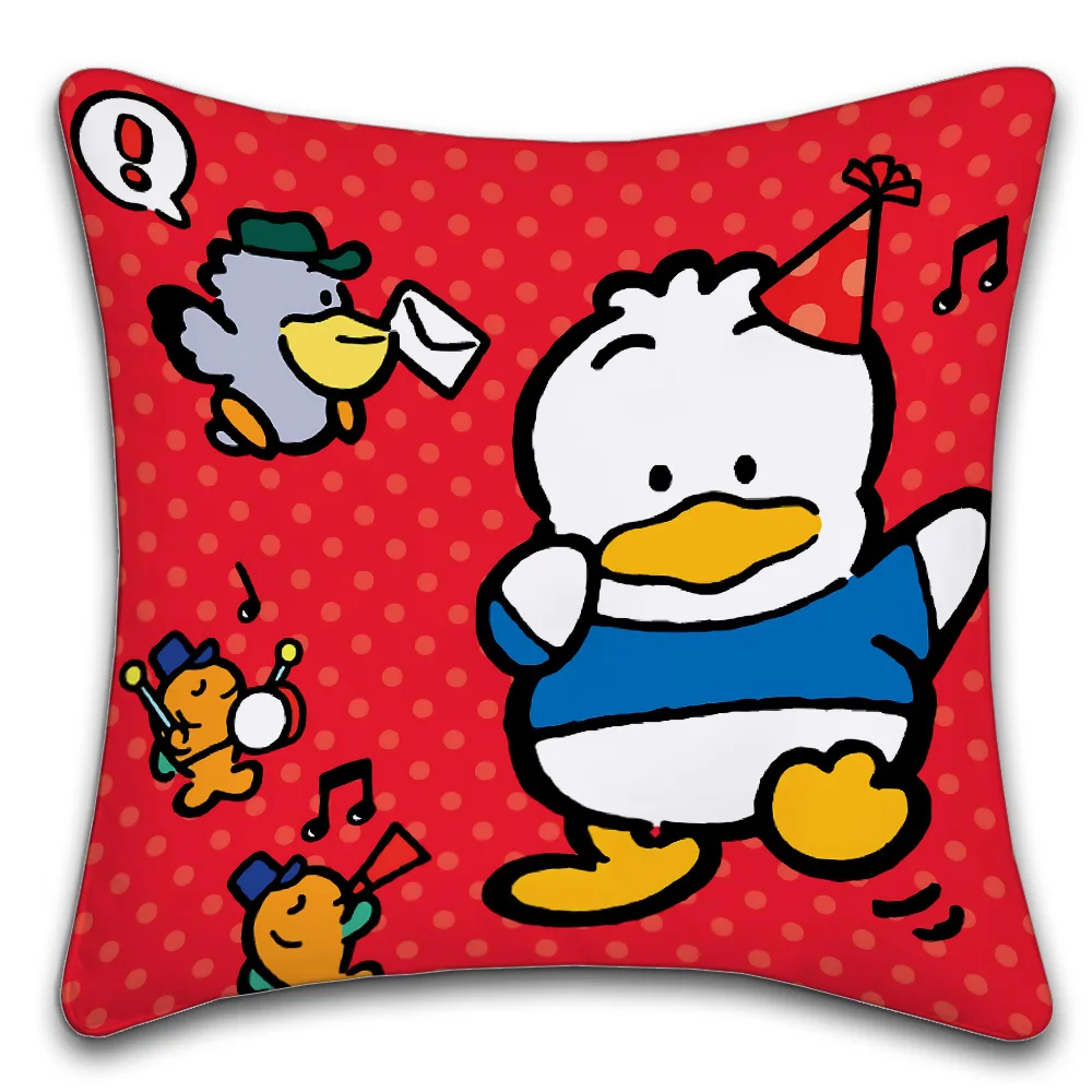 Sanrio AHIRUNOPEKKLE Characters Pillow Cushion Cover Pillowcase Living Room Sofa Home Decor Customized
