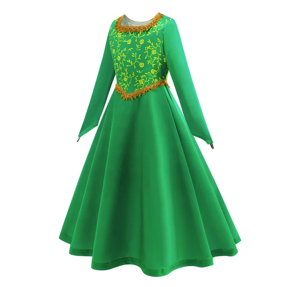 Fiona Costume Kids Princess Green Fancy Dress Shrek Costume Halloween Fantasy Party Suit Role Play for Girls view 3