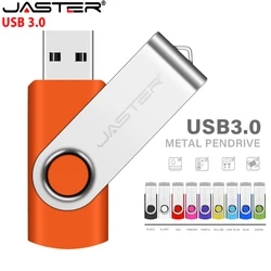 High-capacity Silver Color Rotating USB 3.0 Flash Drive 128GB 64GB 32GB 16GB 4GB Removable Storage Creative Music USB drive Gift