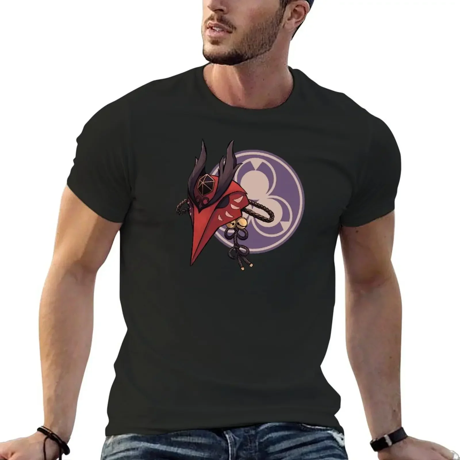 Kujou Sara Mask T-Shirt anime vintage anime shirt hippie clothes fruit of the loom mens t shirts