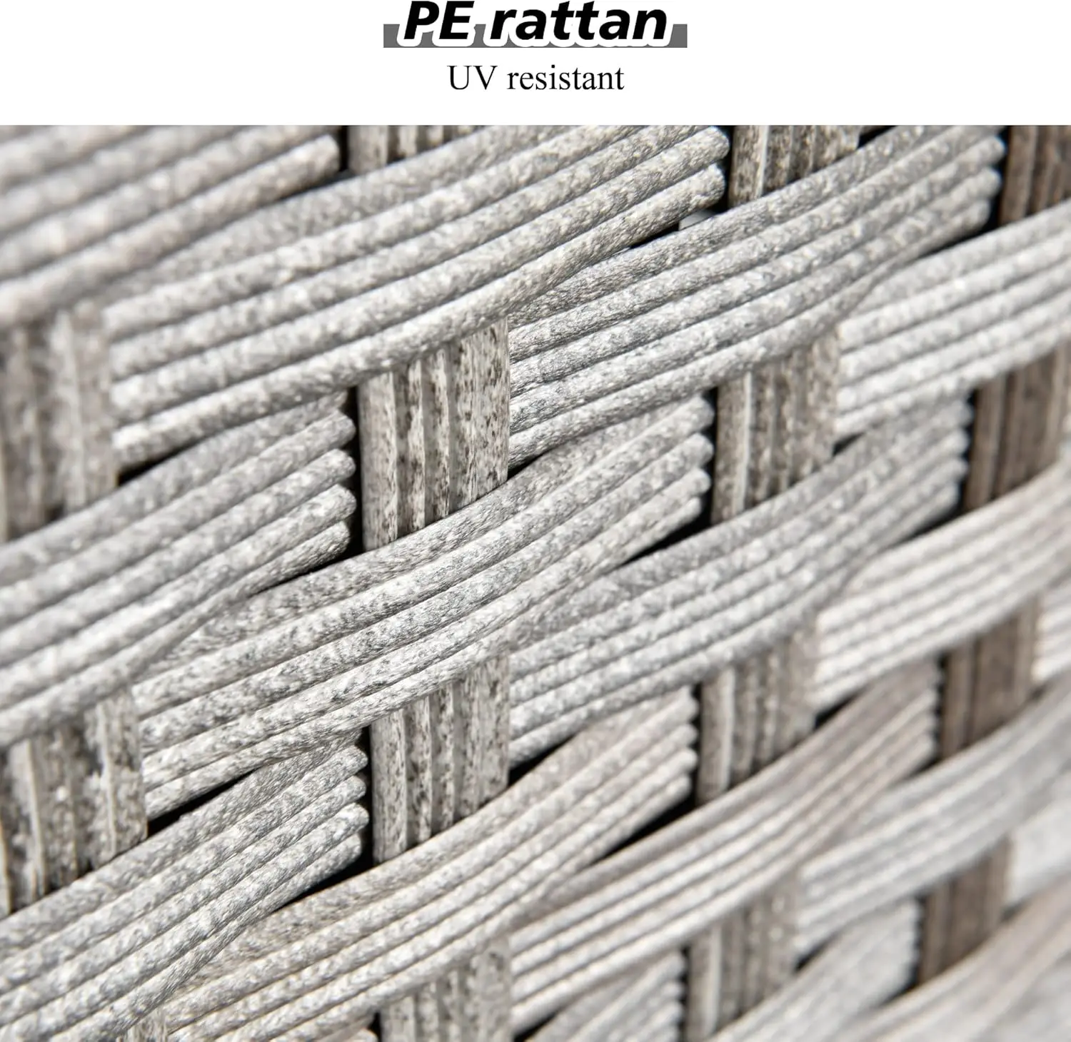 Modular Patio Outdoor Sectional Furniture Set Wicker Conversation Sofa Set,Out Door Couch Set (Grey Stripes/ Navy Blue)